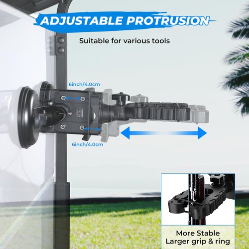 KEMIMOTO Tractor Tool Holder Rack for Glass Windshield, Adjustable Tool Mount with Enclosed Suction Cup, Compatible with Tractor Cab, Truck, UTV Back Windshield, and Golf Cart