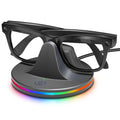 Charging Station for Meta Ray-Ban Glasses, Charging Stand Compatible with Wayfarer, Skyler, Headliner & Oakley Meta HSTN, with 7-Color RGB Light and USB-C Cable, Space Gray