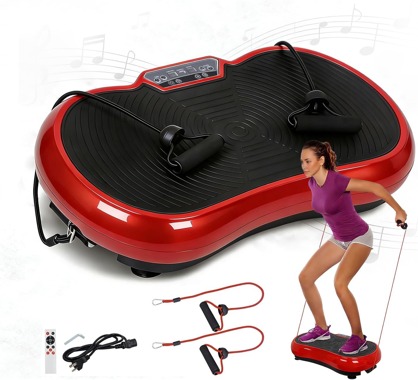 SUPER DEAL Pro Vibration Plate Exercise Machine - Whole Body Fitness Platform with Bluetooth & Remote, 99 Levels