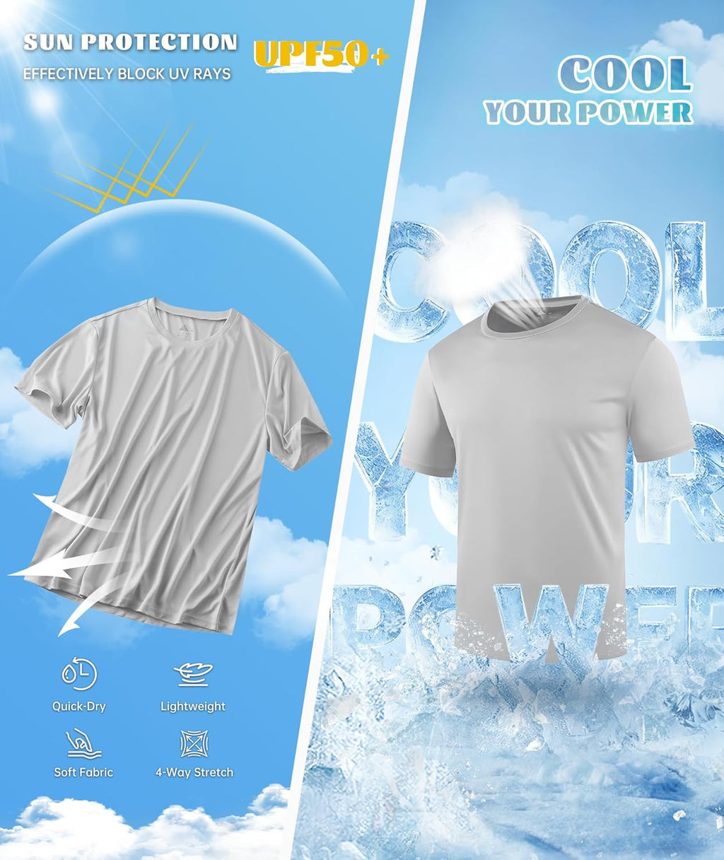 ZITY Men's Athletic T-Shirts - UPF 50+ Fast-Dry Moisture-Wicking Workout Shirts | 3-Pack Set