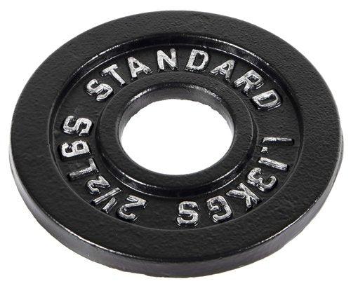 Fitvids Cast Iron Plate Weight Plate for Strength Training and Weightlifting, 2-Inch Center (Olympic), 2.5LB (Set of 4)