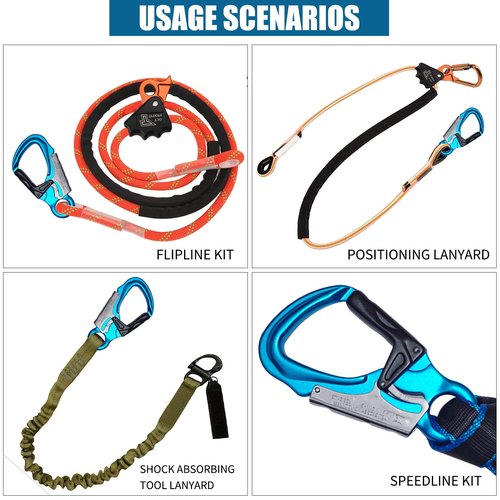 TFTICFH CE 35kN Aluminum Snap Hook, Heavy Duty Captive Eye Forged Hook, Double-Action Speedline Snaphook for Climbing,Rigging, Rappelling, Arborist, Sling,Flipline, Lanyard, Blue
