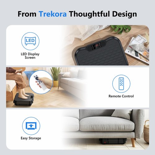 Trekora Vibration Plate Exercise Machine, Vibrating Platform for Lymphatic Drainage Weight Loss, 250 Speeds, Full Body Workout Vibrated Plates Fitness Platform for Home Women Men
