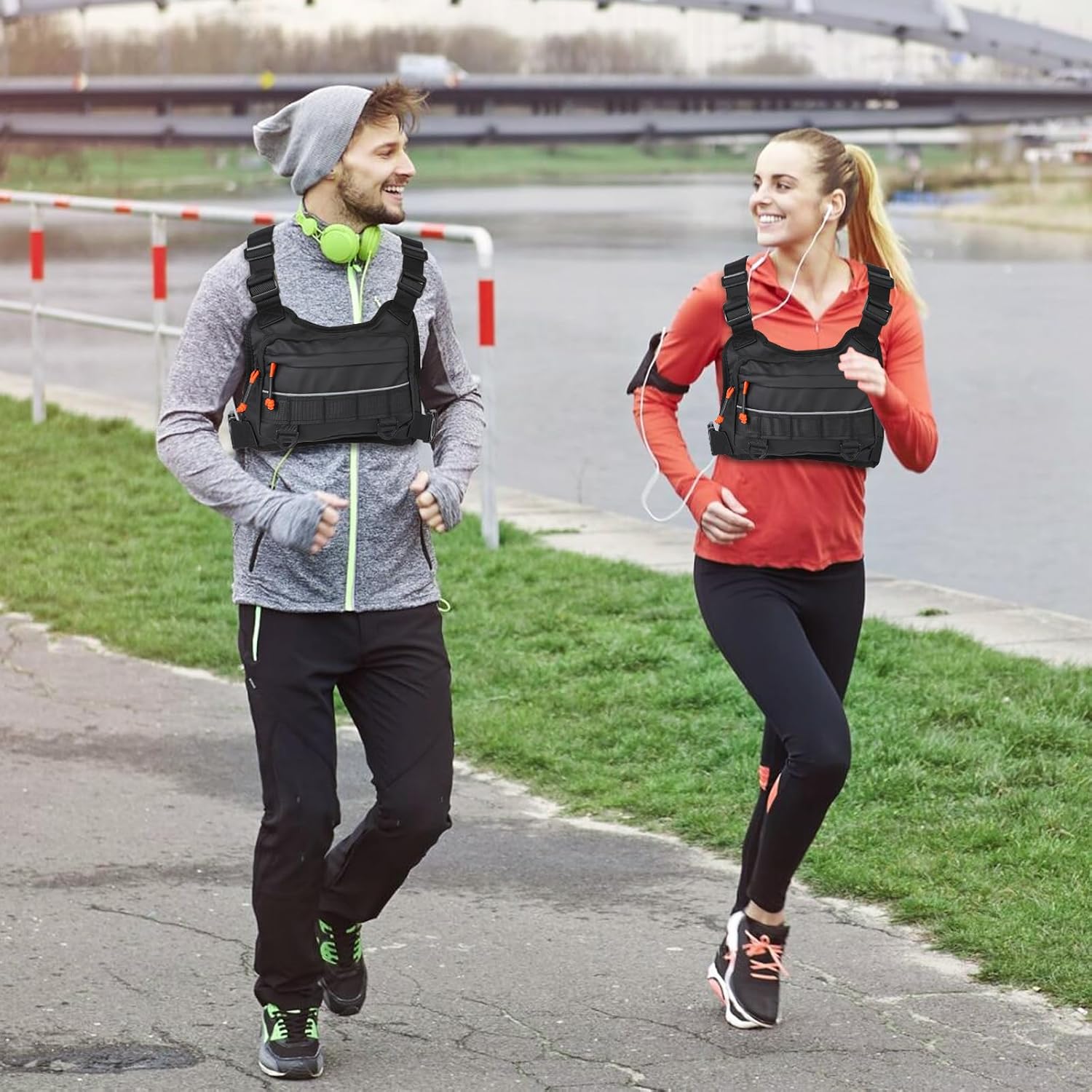 Skiennix Chest Bag - Water-Resistant Running Pack with Ample Storage | Unisex Black Design