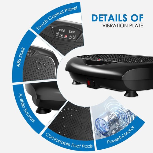 Natini Vibration Plate Exercise Machine - Whole Body Vibration Platform for Weight Loss | Home Fitness with Resistance Bands & Remote