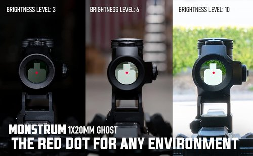 Monstrum Ghost Red Dot Sight - Absolute Co-Witness Riser Mount for Enhanced Accuracy
