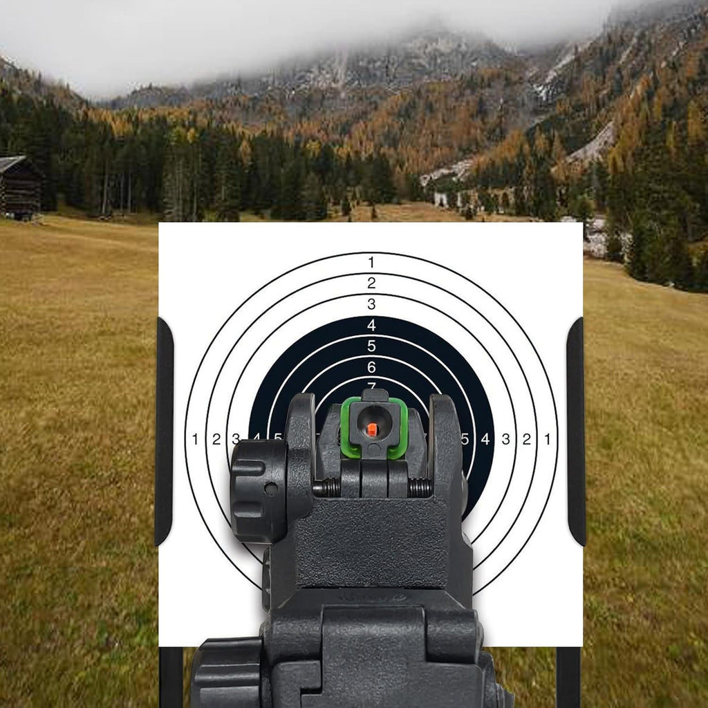 ohhunt Flip Up Sights Polymer Fiber Optic Sights Backup Sight Black for Picatinny