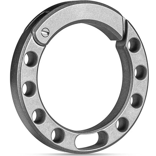 IUMIUN Titanium Circle Small Keychain Carabiner Clip with 2pcs 25mm/1inch Stainless Steel Key Rings, Quick Release Keychain for Men, Multi-Hole Design