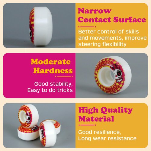 BRAVORD Classic Skateboard Wheels, 52mm 99A Skateboard Wheel for Trick, Street–Pack of 4