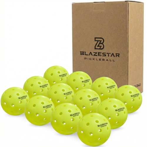 Ginullus X Blazestar Pickleball Balls 12 Pack, 40 Holes Outdoor Pickleball, 1 Piece Rotation Molding，USAPA Standard