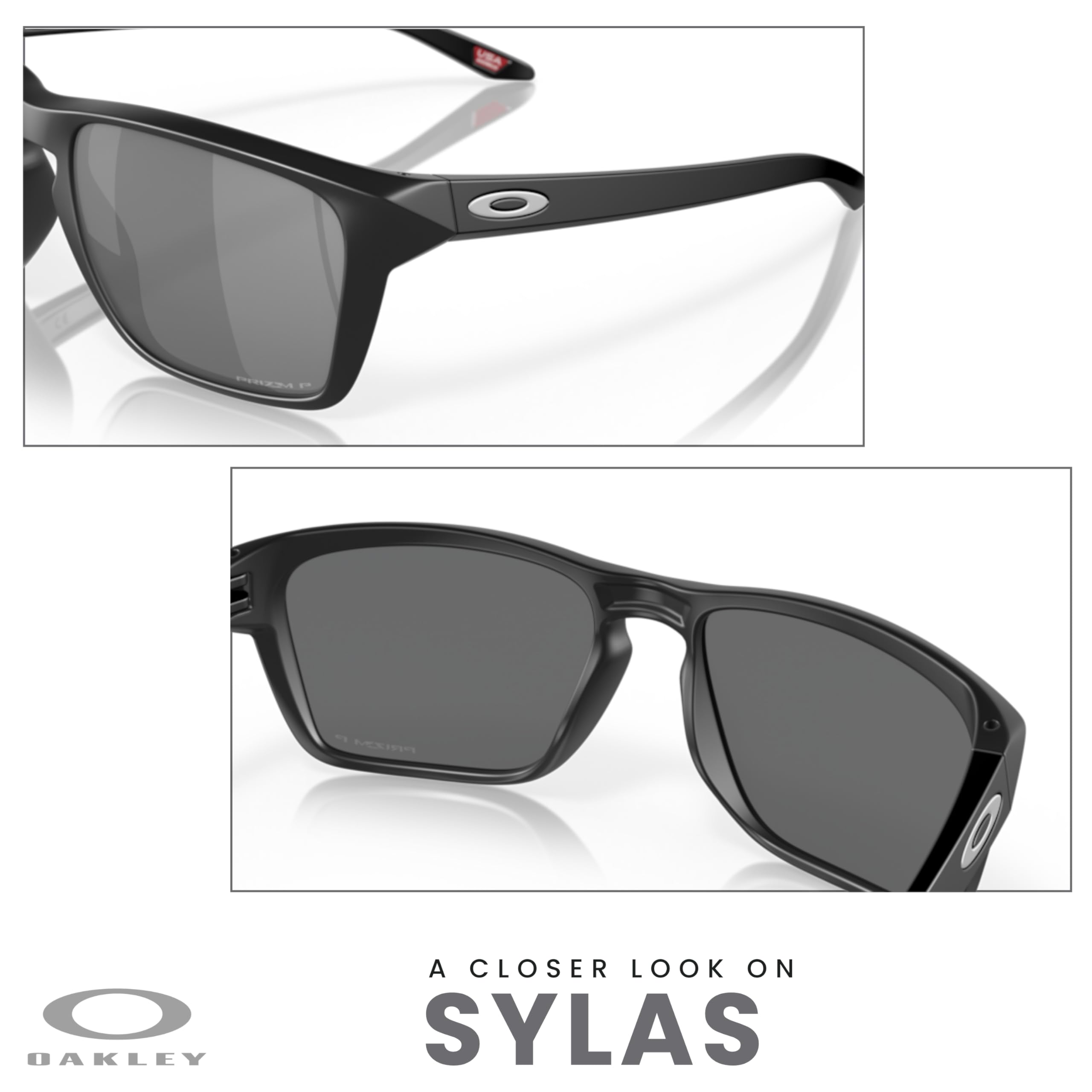 Oakley Sylas OO9448 Rectangle Sunglasses for Men+ Bundle Accessory Leash Kit, Microfiber Pouch