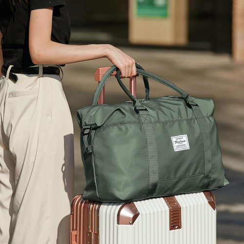 LANBX Travel Gym Bag - Women's Sport Duffle Tote with Wet Pocket | Olive Green, Perfect for Weekender Trips