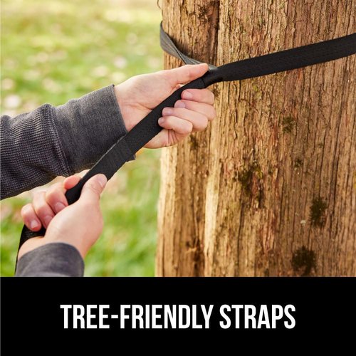 GORILLA GRIP Durable Camping Hammock with Heavy Duty Tree Straps, Portable Hammocks for Outside, Easy to Use Travel Swing Chair, Outdoor Camper Hiker Essentials, Backpacking Gear Gifts, Double, Purple