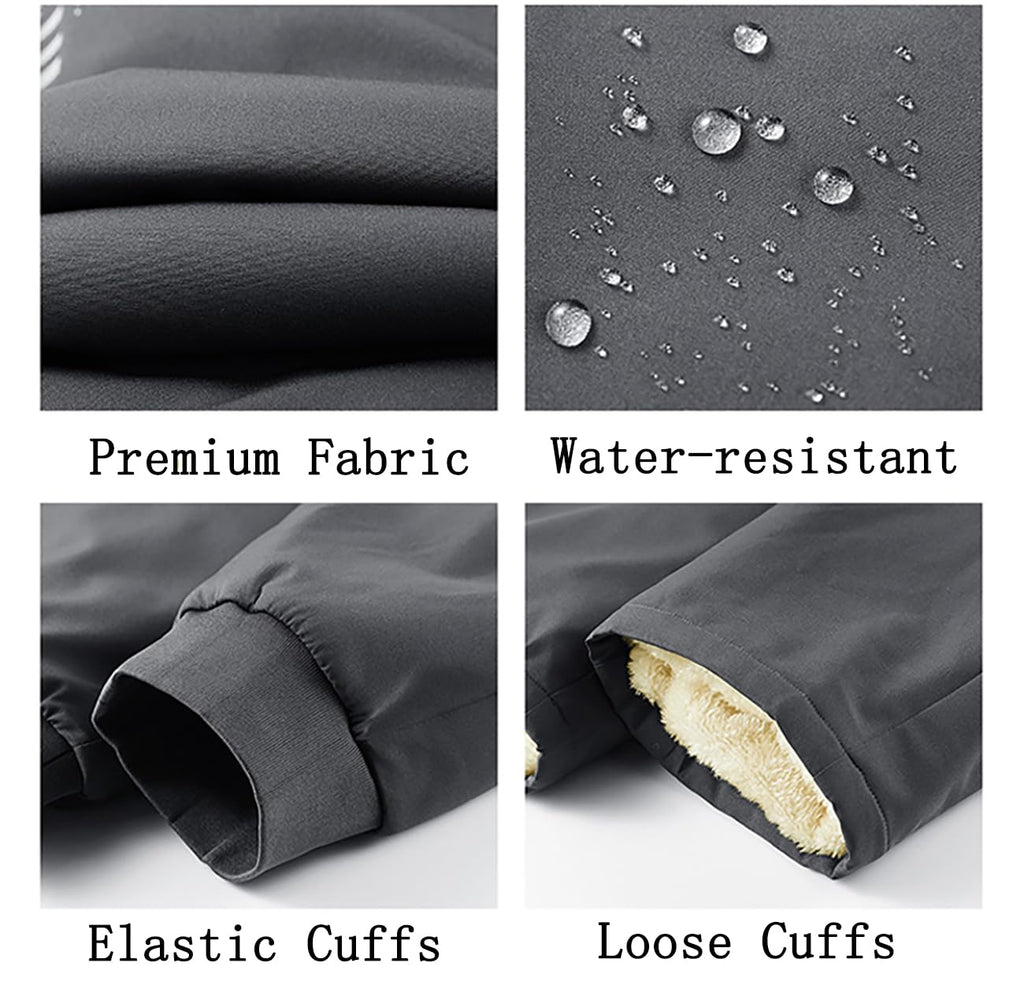 Purthet Winter Pants for Men Sherpa Fleece Lined Sweatpants Thermal Joggers for Outdoor, Snow with Zipper Pockets