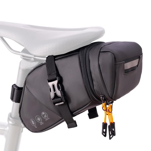 Colefunmit Bike Seat Bag, Water-resistant Bicycle Saddle Bag with Reflective Strap, Expandable Capacity Cycling Under Seat Pouch 1.5-2 L, Bike Seat Pack for Mountain Road Bikes and Commuters