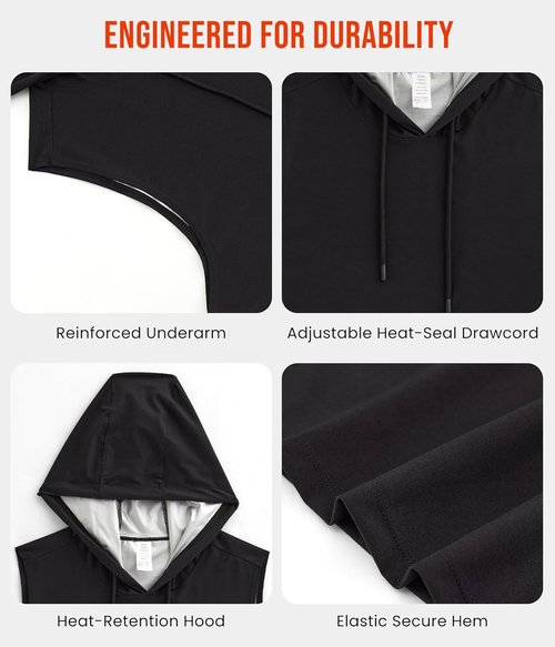Junlan Sauna Suit for Men - Premium Workout Hoodie for Enhanced Sweat | Gym Shirt & Sweat Vest