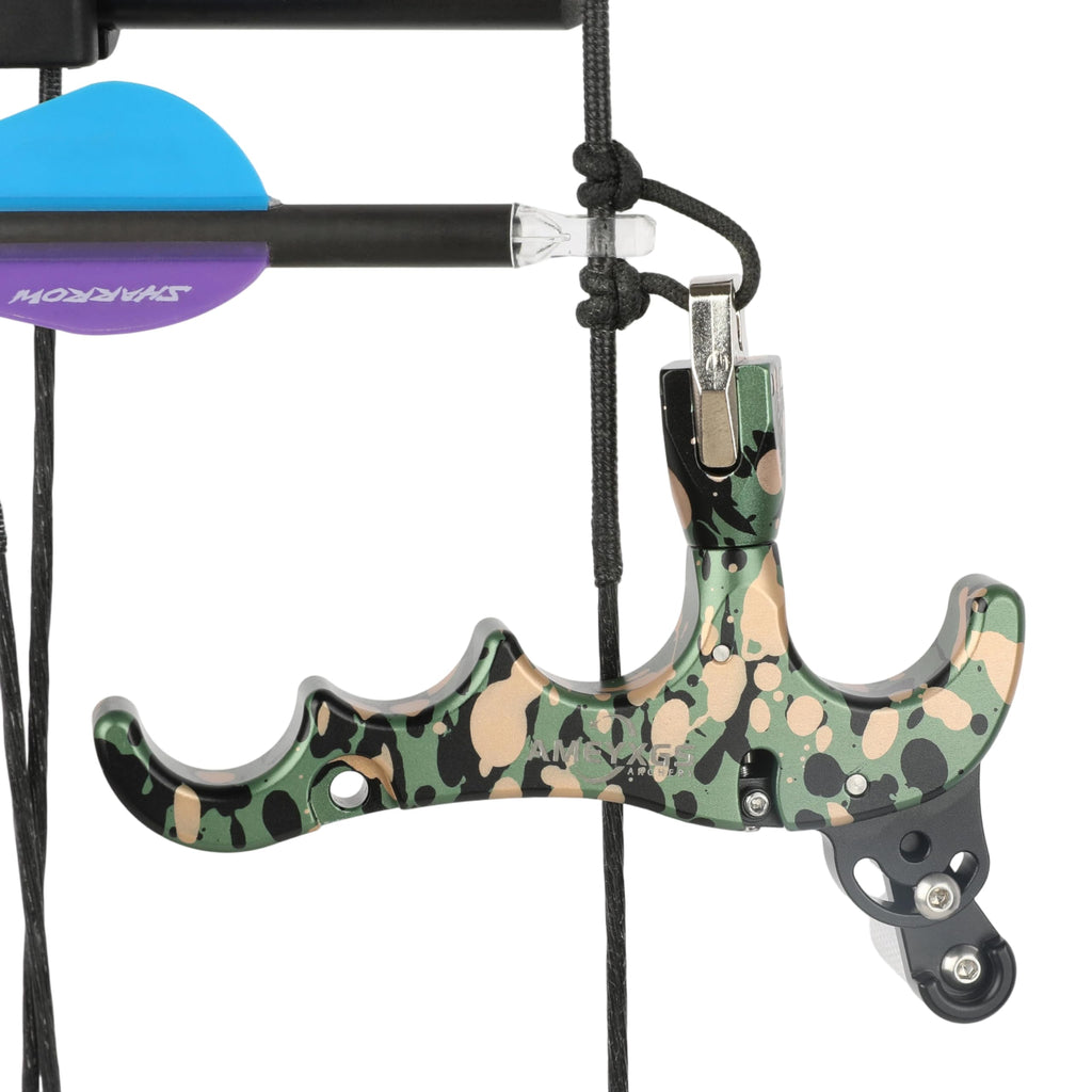 PYMUST Archery Compound Bow Release - 360° Rotatable Caliper 4-Finger Release Aid, Professional Gear for Bow Hunting and Target Shooting