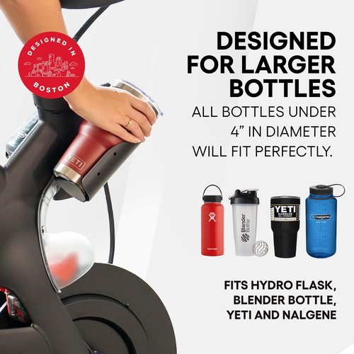 Extra Large Bottle Holders for Peloton Bike for Original Peloton Bike - All Metal Design - Fits YETI + Nalgene + Hydro Flask Accessory for Peloton (Original Peloton Bike and Cross Training Bike)