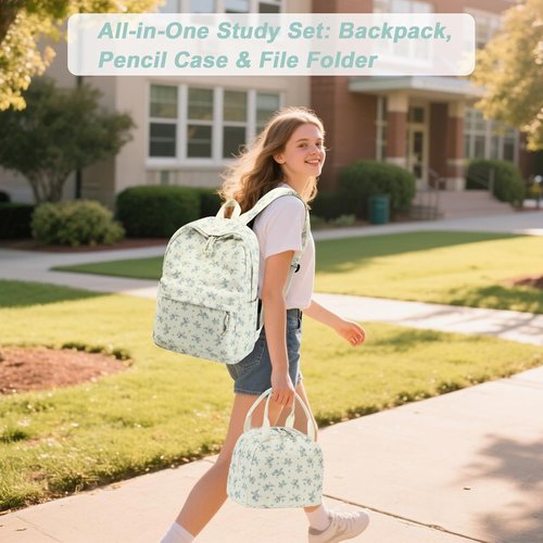 BTOOP School Backpacks for Teen Girls - Lightweight Bookbag Set with Lunch Box & Pencil Case