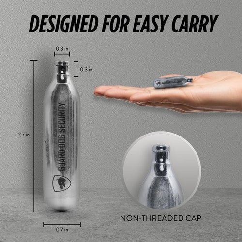 Guard Dog Security CO2 Cartridges - 8g/12g Non-Threaded for BB Guns, Airsoft & Paintball | Secure Fit & Solid Seal