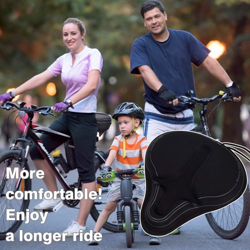 DAWAY Comfortable Bike Seat Cover - Soft Gel & Memory Foam Cushion for Peloton & Stationary Bikes | Fits All Saddles