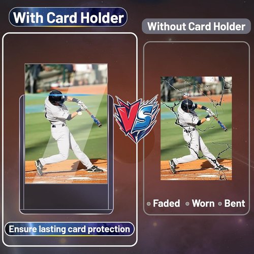 100 Topload Card Holders & 100 Penny Sleeves | 35PT Hard Plastic Protectors for TCG & Sports Cards