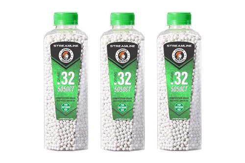 Lancer Tactical 0.25g/0.28g/Polished Airsoft BBS for Outdoor Field-Competition Grade, Made in Taiwan, 5050 Count Each, (Bottle X3) (0.32g)