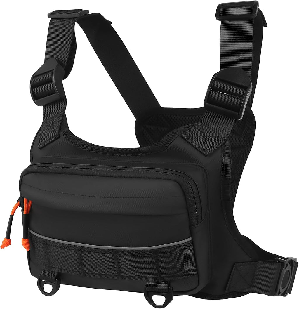 Skiennix Chest Bag - Water-Resistant Running Pack with Ample Storage | Unisex Black Design