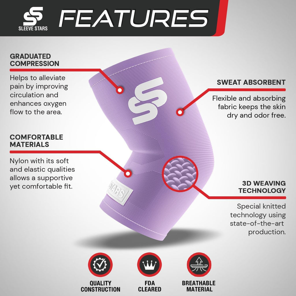 Sleeve Stars Elbow Compression Sleeve - Pain Relief & Protection for Sports | Supportive Brace for Tendonitis