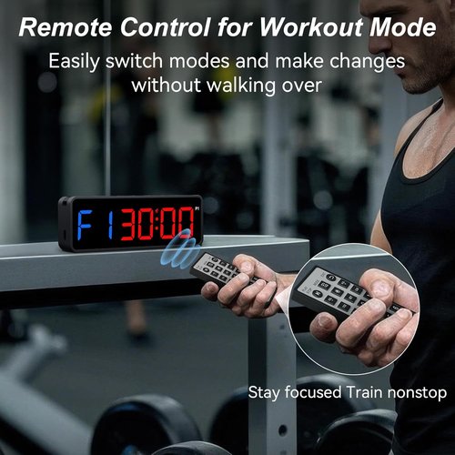 Acedeck Portable Gym Timer Clock - Digital Fitness Timer with Strong Magnet & Remote Control for Home Gym