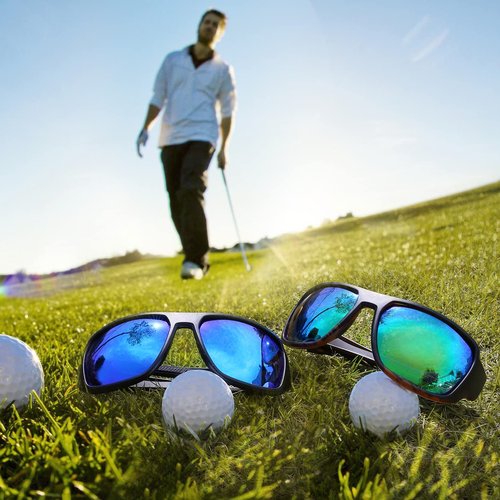 Konlley Polarized Wrap Around Sport Sunglasses for Men and Women Small Face, Wraparound Safety Sunglasses UV Protection for Shooting, Fishing, Running (Matte Black Frame/Blue Mirrored Lens)