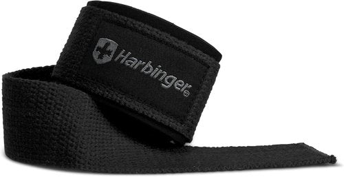 Harbinger Padded Cotton Lifting Straps - NeoTek Cushioned Wrist Support | 21.5" Length, 1.5" Width Pair for Weightlifting