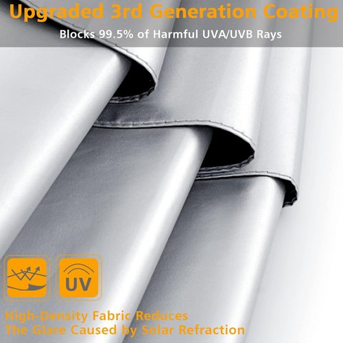 G4Free 52-Inch UV Protection Umbrella - Automatic Open Hook Handle for Rain & Sun (Silver/Black)