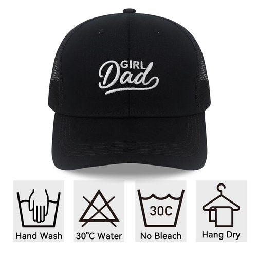 SJUDHHG Girl Dad Hat, Mens Birthday Gift Ideas, Adjustable Embroidered Funny Trucker Hat Black
