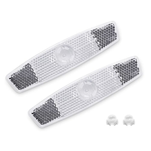 BSK White Bike Wheel Spoke Night Safety Warning Reflectors - 2Pcs