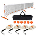 GSE Games & Sports Expert Portable Pickleball Net Set for Driveway with 22FT Regulation Size Net, 4 Paddles, 6 Outdoor Pickleballs, and Carrying Bag, Weather Resistant Metal Frame (Orange)