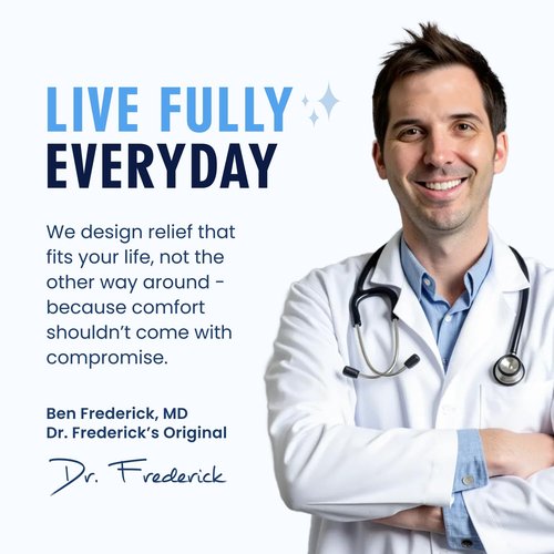 Dr. Frederick's Original Copper Compression Arthritis Gloves - Doctor-Developed Hand Pain Relief for Arthritis, Carpal Tunnel & Tendonitis - All-Day Comfort, Typing & Daily Use - Fingerless, Medium