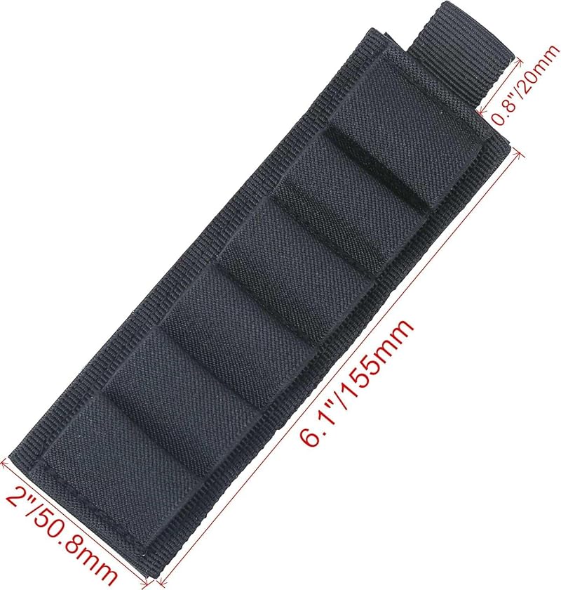 Mizugiwa 4 Packs 6-Round Shotgun Shell Carrier Buttstock Holder — Black (6 Rounds Each)