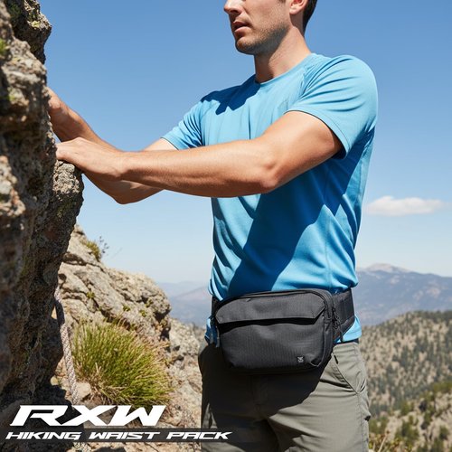 Tactical Fanny Pack for Men Women, Security Carry Crossbody Bag, Anti Theft EDC Waist Bag for Hiking Hunting (Adjustable Up to 57" Waist)