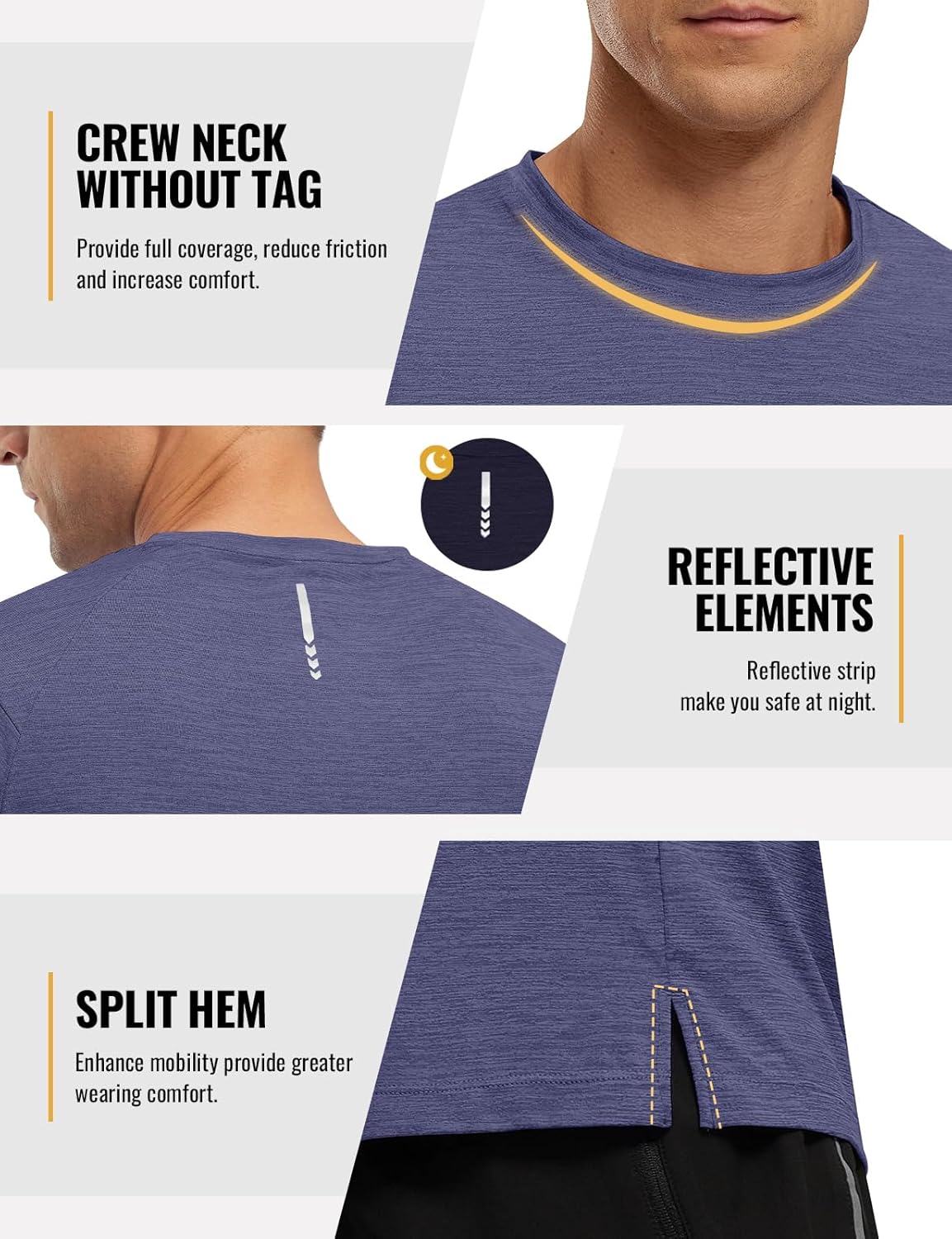 Rdruko Men's Dry Fit Workout Shirts - Moisture-Wicking Short Sleeve Athletic Tees | Perfect for Gym & Running