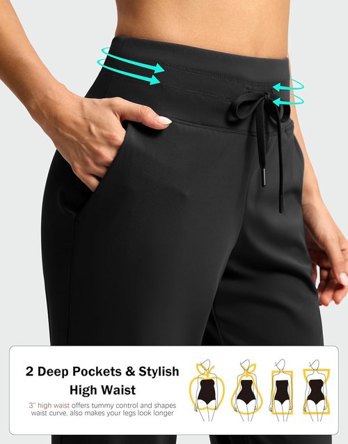 G Gradual High Waisted Ankle Pants - 7/8 Athletic Style with 2 Pockets | Ideal for Golf & Casual Travel