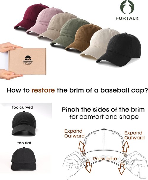 FURTALK Unisex Baseball Cap - Vintage Washed Cotton Adjustable Dad Hat | Stylish & Comfortable