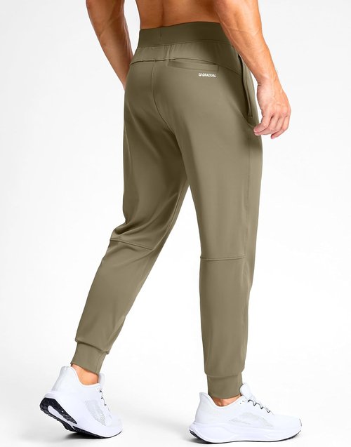 G Gradual Men's Golf Joggers - Slim Fit Stretch Sweatpants with Zipper Pockets | Ideal for Work & Running