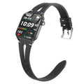 Lamshaw Compatible with TRAUSI Smart Watches Bands, Quick Release Slim Vintage Leather Strap Replacement Compatible with TRAUSI TG08 1.83" HD Smart Watches (Black, 22mm size band)