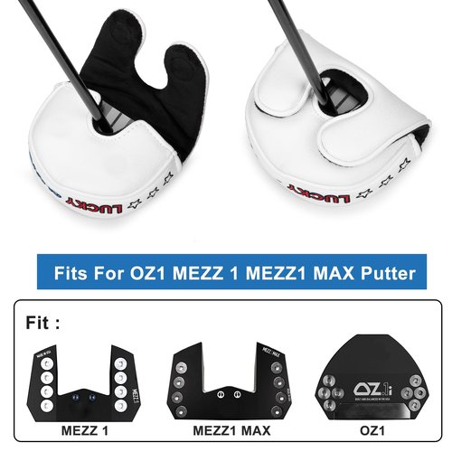 Golf Mallet Putter, Magnetic Closure Premium Leather USA Lucky Clover Golf Club Head Covers Fits for Golf OZ1 MEZZ 1 MEZZ1 MAX Putter