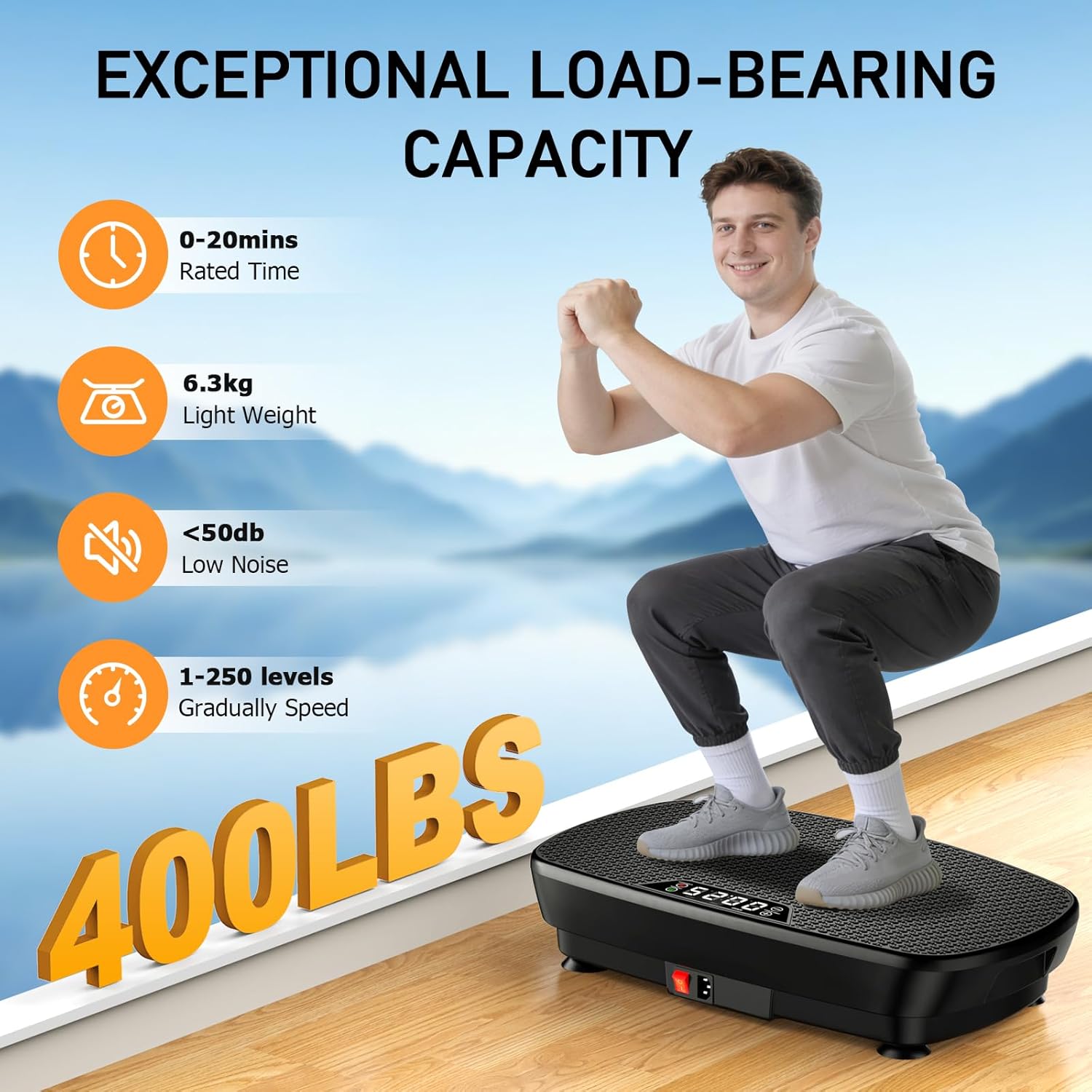 Skiennix Vibration Plate Exercise Machine - 2026 Fitness Platform for Lymphatic Drainage | 400 Lbs Capacity with Remote Control