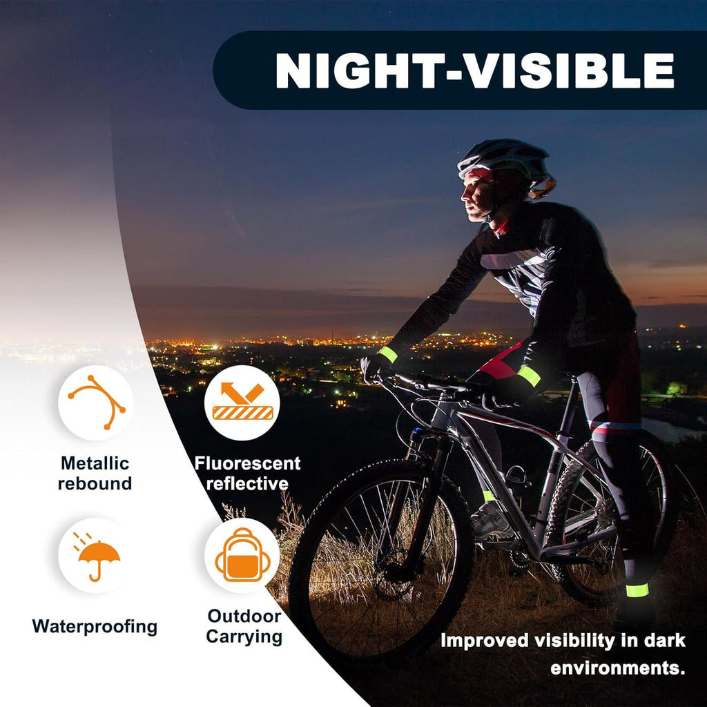 Skiennix Reflective Arm Bands - 30 Pcs High Visibility Snap Bracelets for Night Jogging & Cycling
