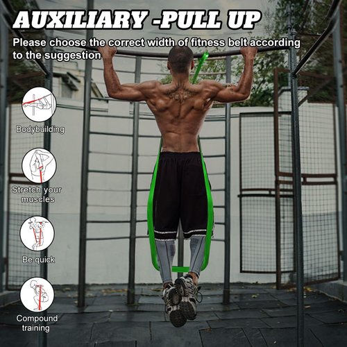 Giiyr Resistance Bands Set for Men & Women - 4 Levels Exercise Band with Door Anchor, Pull Up Bands for Strength Training, Stretching, Powerlifting, Home Workouts (Orange, red, Green, Blue)
