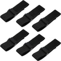 Gejoy Bicycle Pant Leg Straps - Adjustable Elastic Safety Bands for Cycling & Outdoor Sports | Black, 6 Pieces
