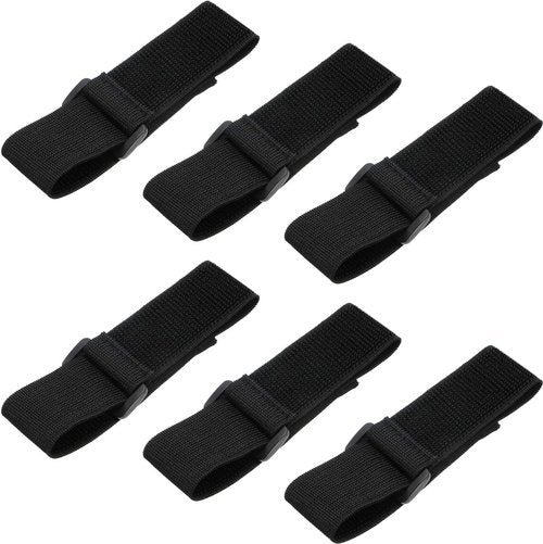Gejoy Bicycle Pant Leg Straps - Adjustable Elastic Safety Bands for Cycling & Outdoor Sports | Black, 6 Pieces